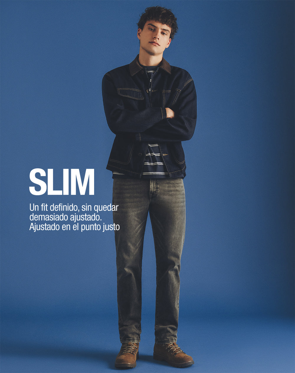 Jean straight gris hombre