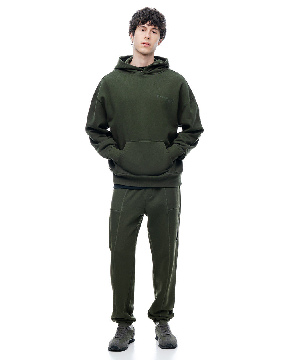 Buzo loose verde hombre