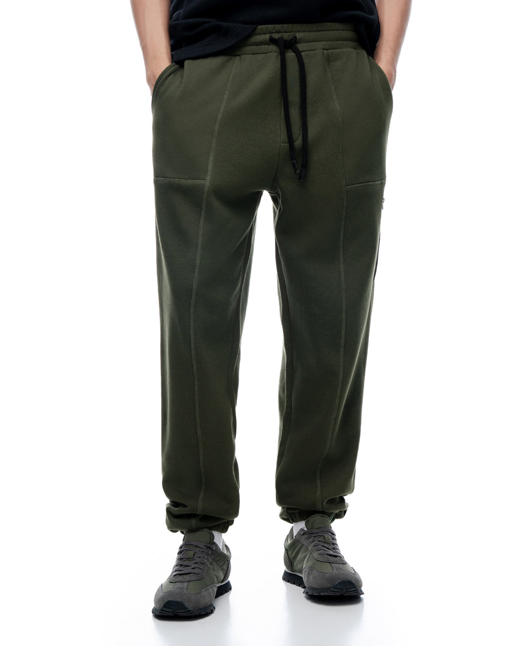 Jogger regular tiro medio verde hombre