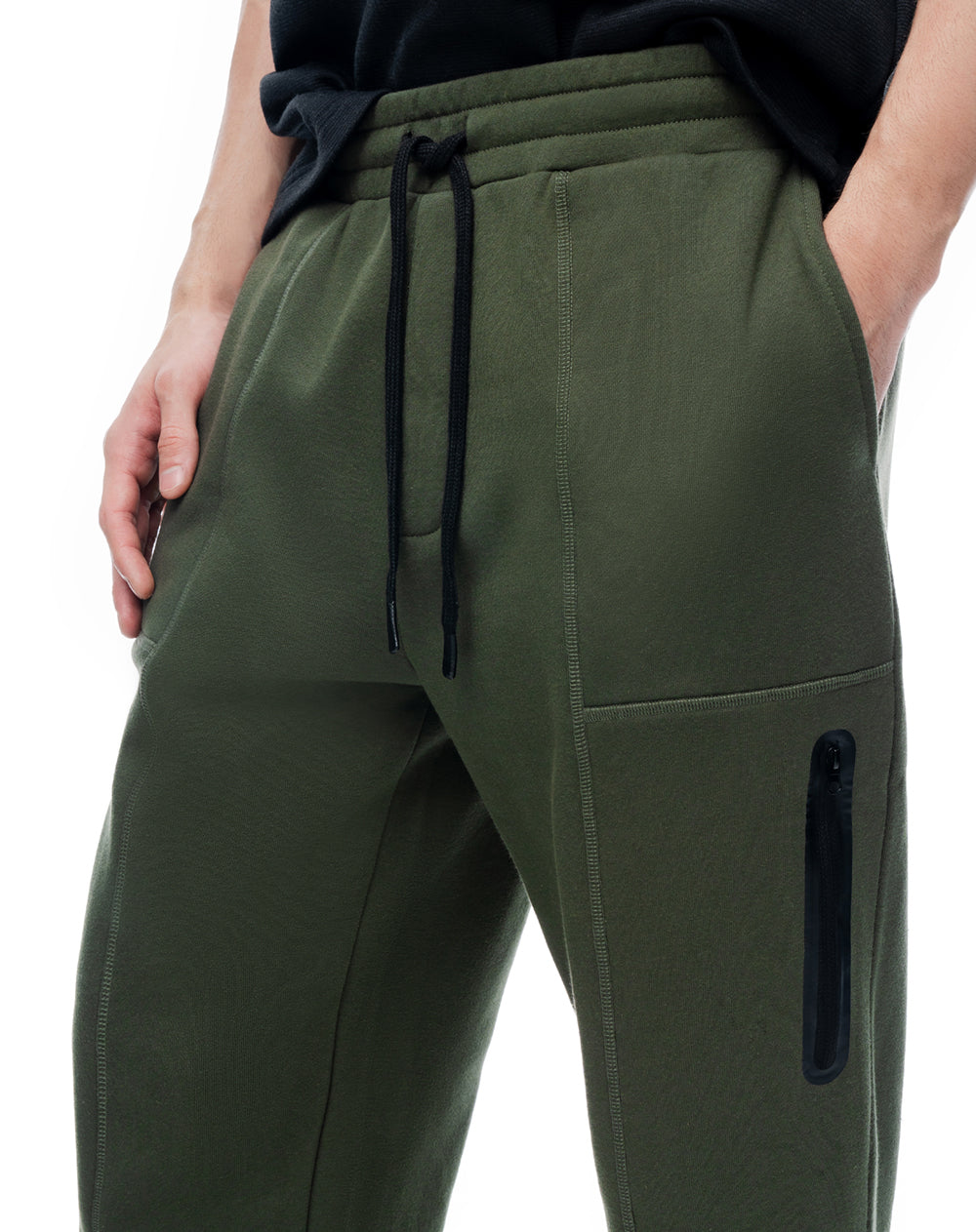 Jogger regular tiro medio verde hombre