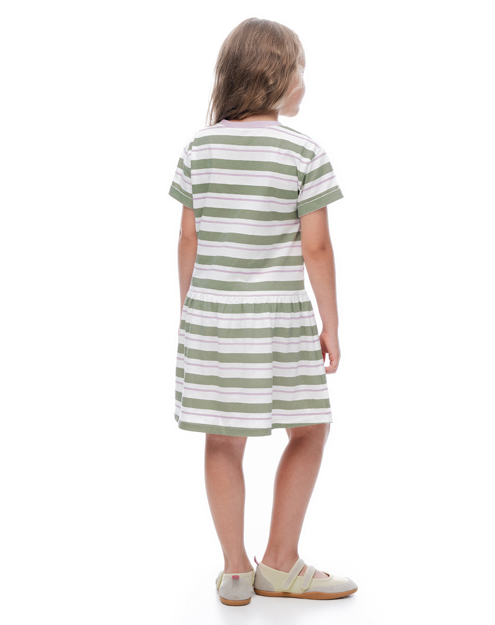 Vestido corto verde rayas