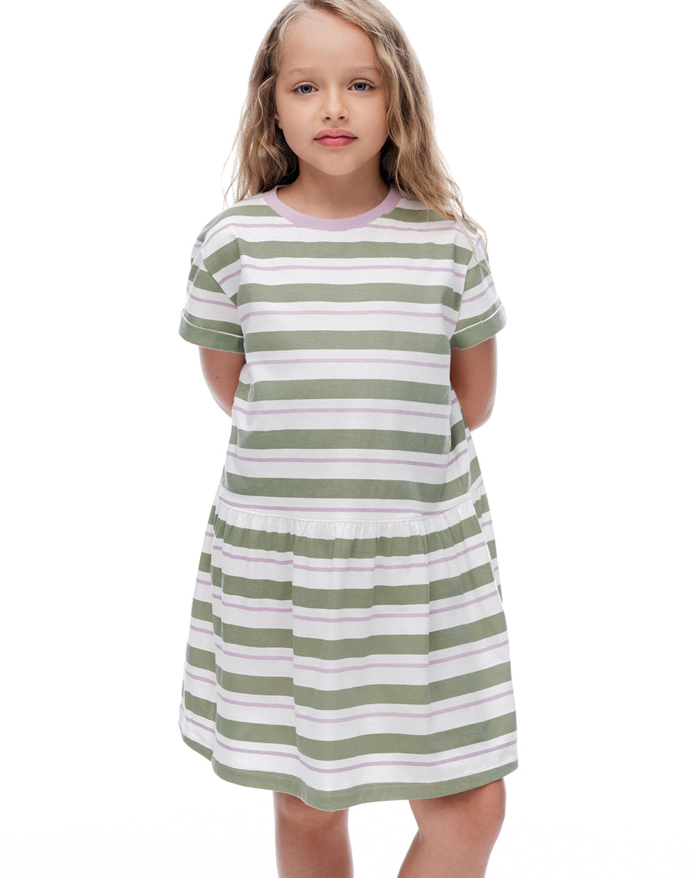 Vestido corto verde rayas