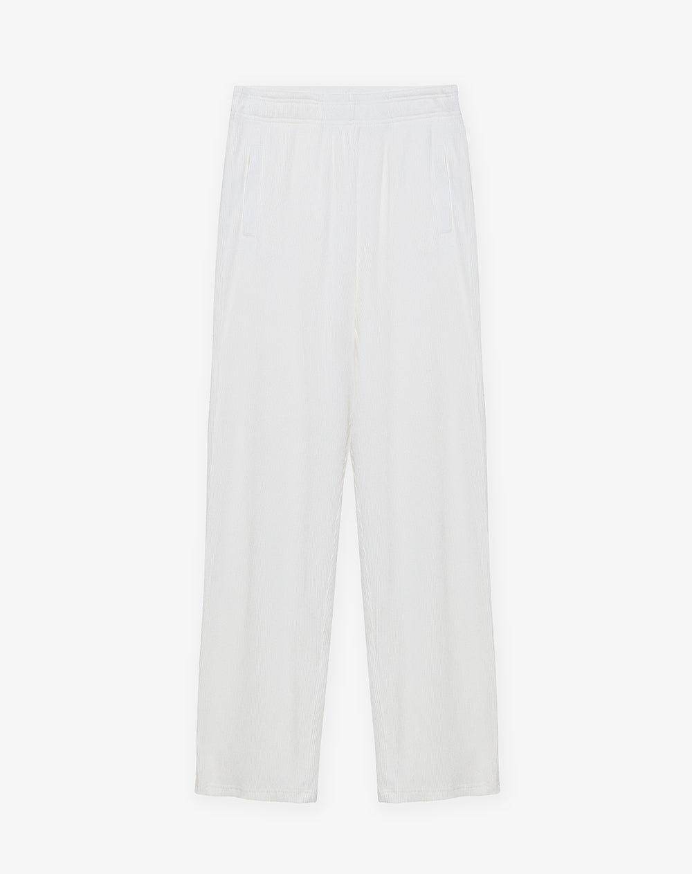 Pantalón regular tiro medio blanco mujer