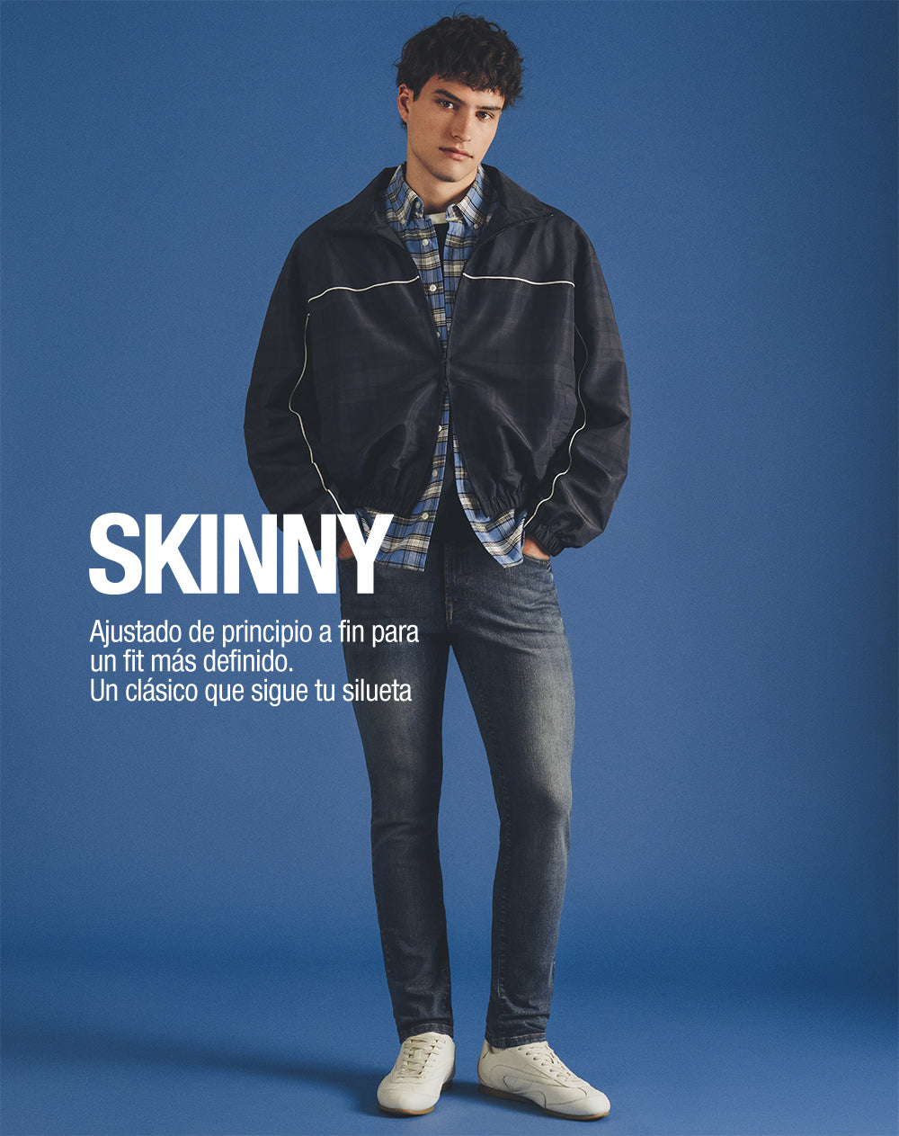 Jean skinny índigo medio hombre