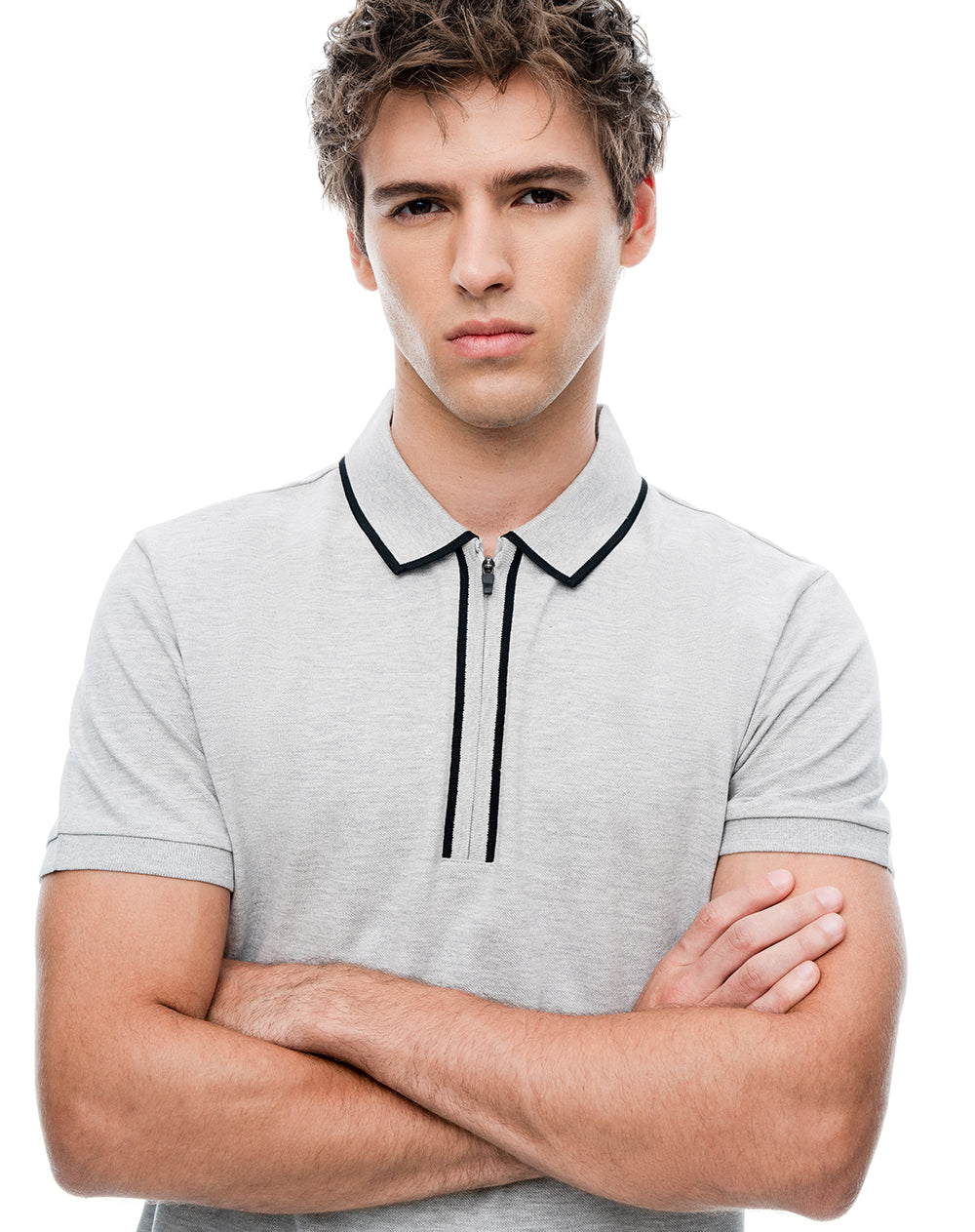 Polo regular gris ada hombre
