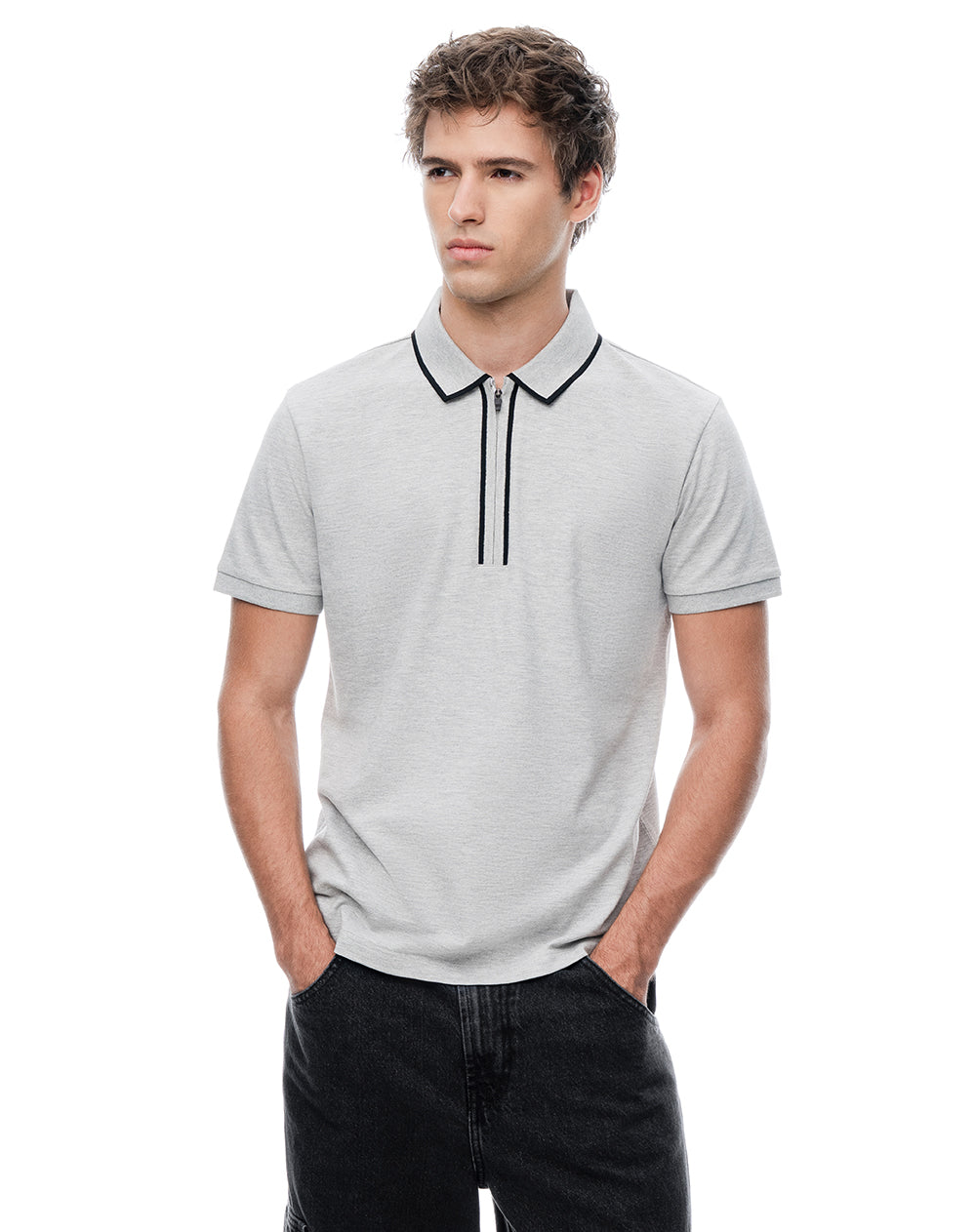 Polo regular gris ada hombre