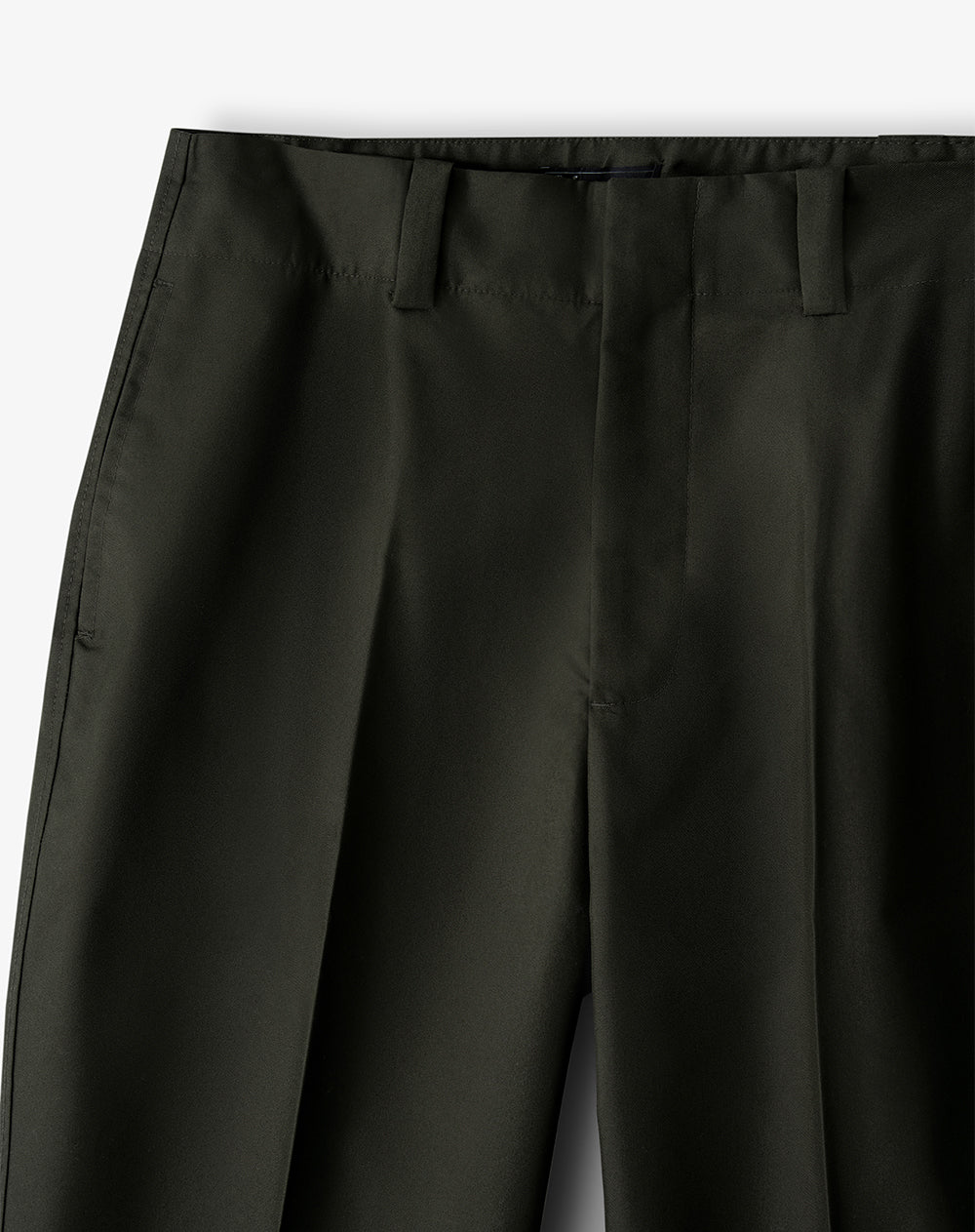 Pantalón regular tiro medio drill verde mujer