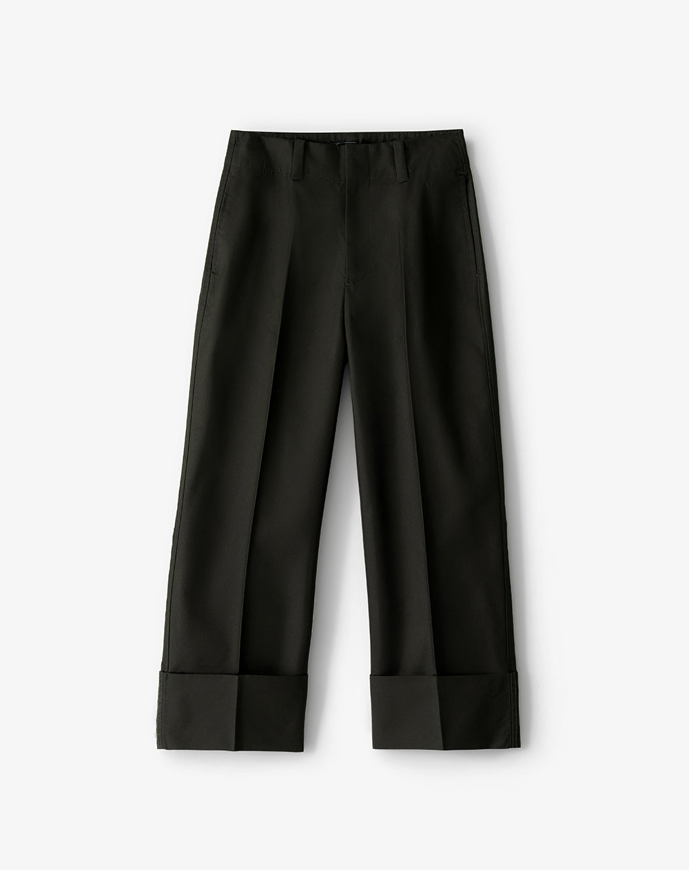 Pantalón regular tiro medio drill verde mujer