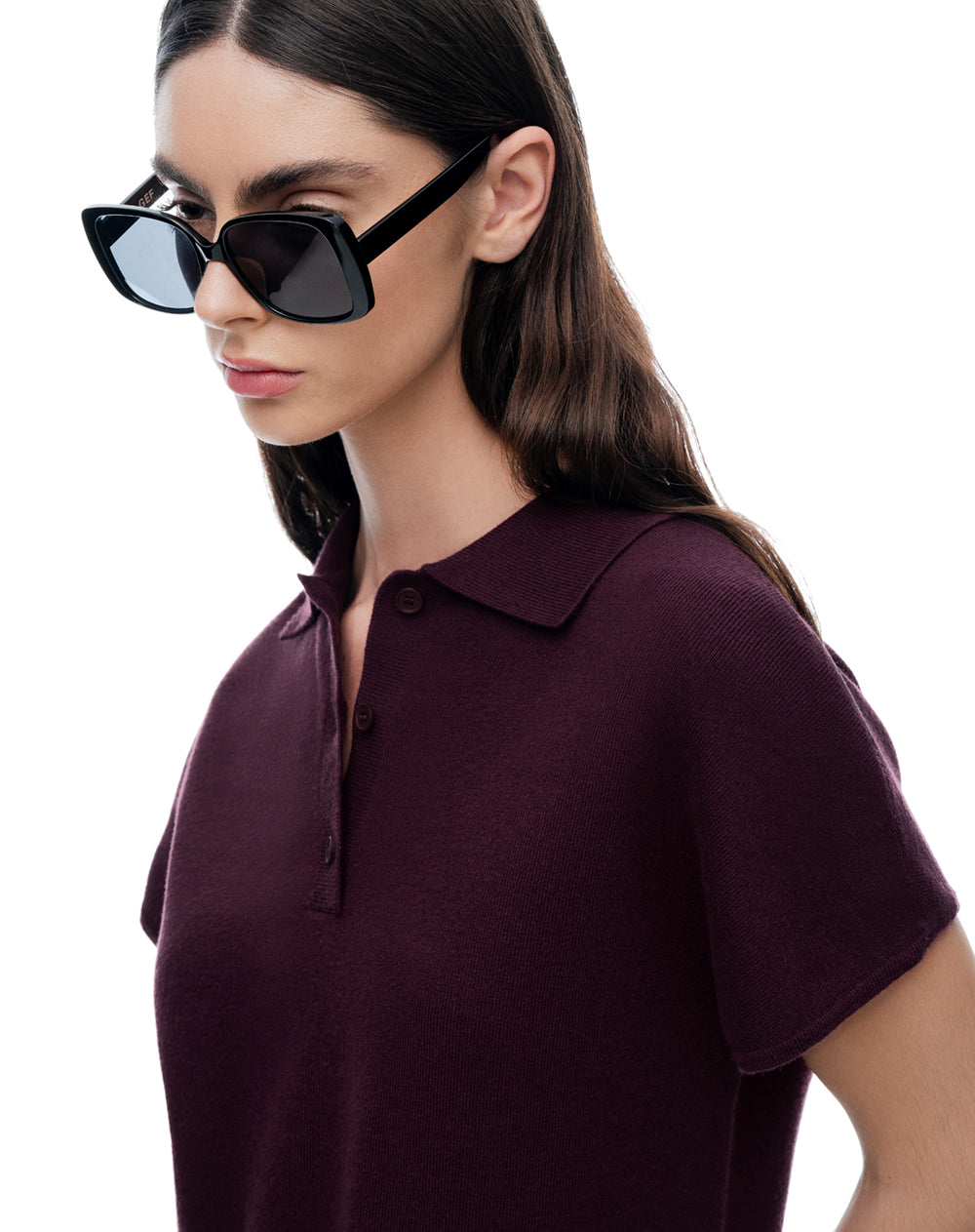 Polo regular vinotinto mujer