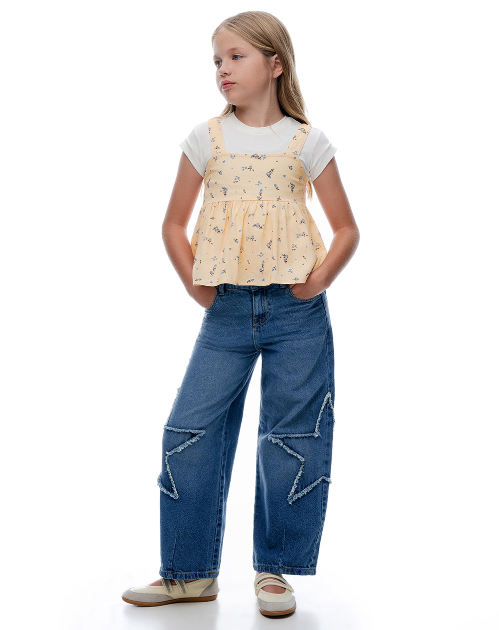 Camisa regular fit amarillo estampado