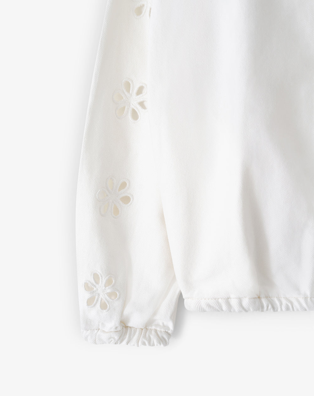 Chaqueta relaxed sin capucha drill blanca niña