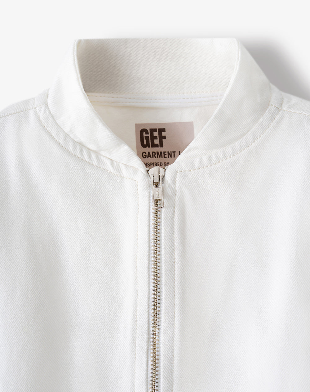 Chaqueta relaxed sin capucha drill blanca niña