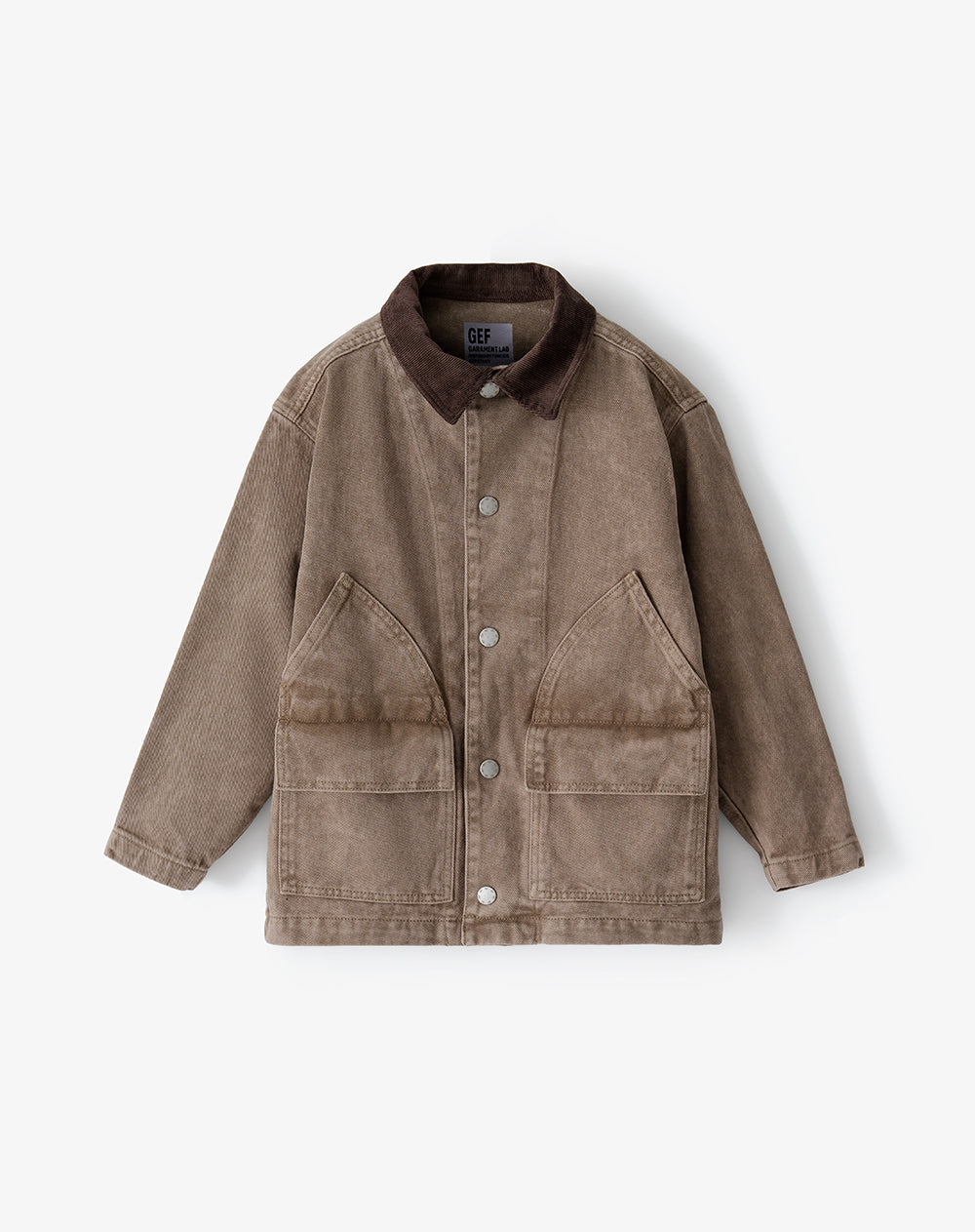 Chaqueta regular sin capucha drill denim habano niño