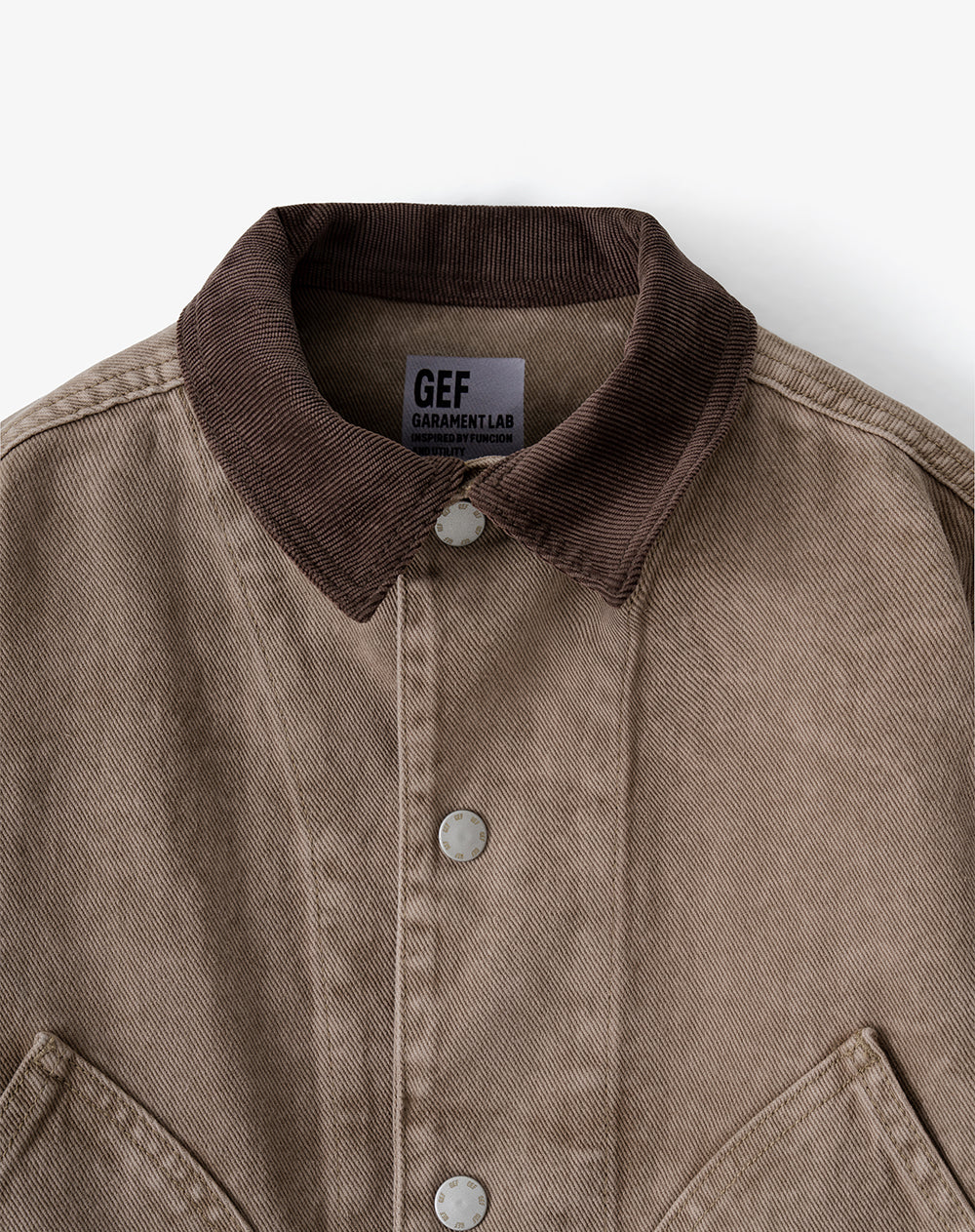 Chaqueta regular sin capucha drill denim habano niño