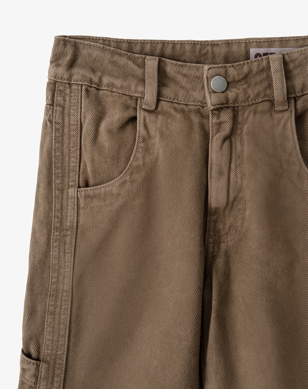 Pantalón regular drill denim habano niño