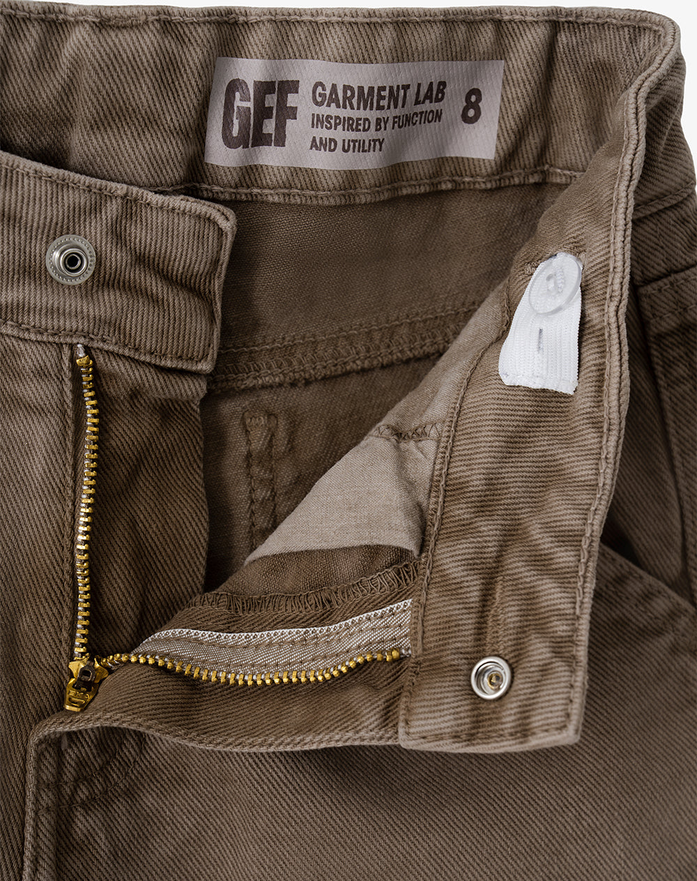 Pantalón regular drill denim habano niño