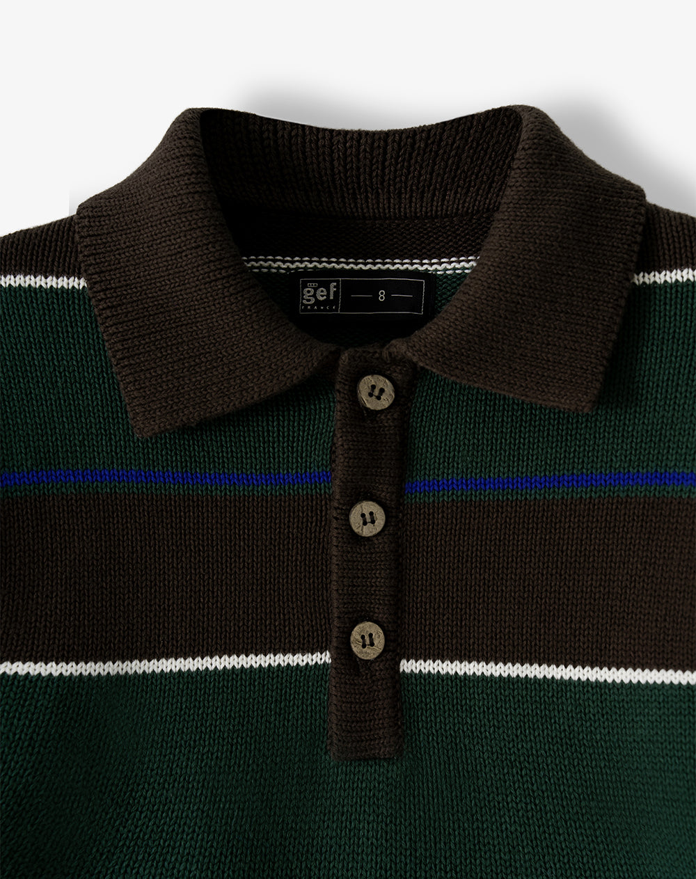 Polo relaxed verde con rayas niño