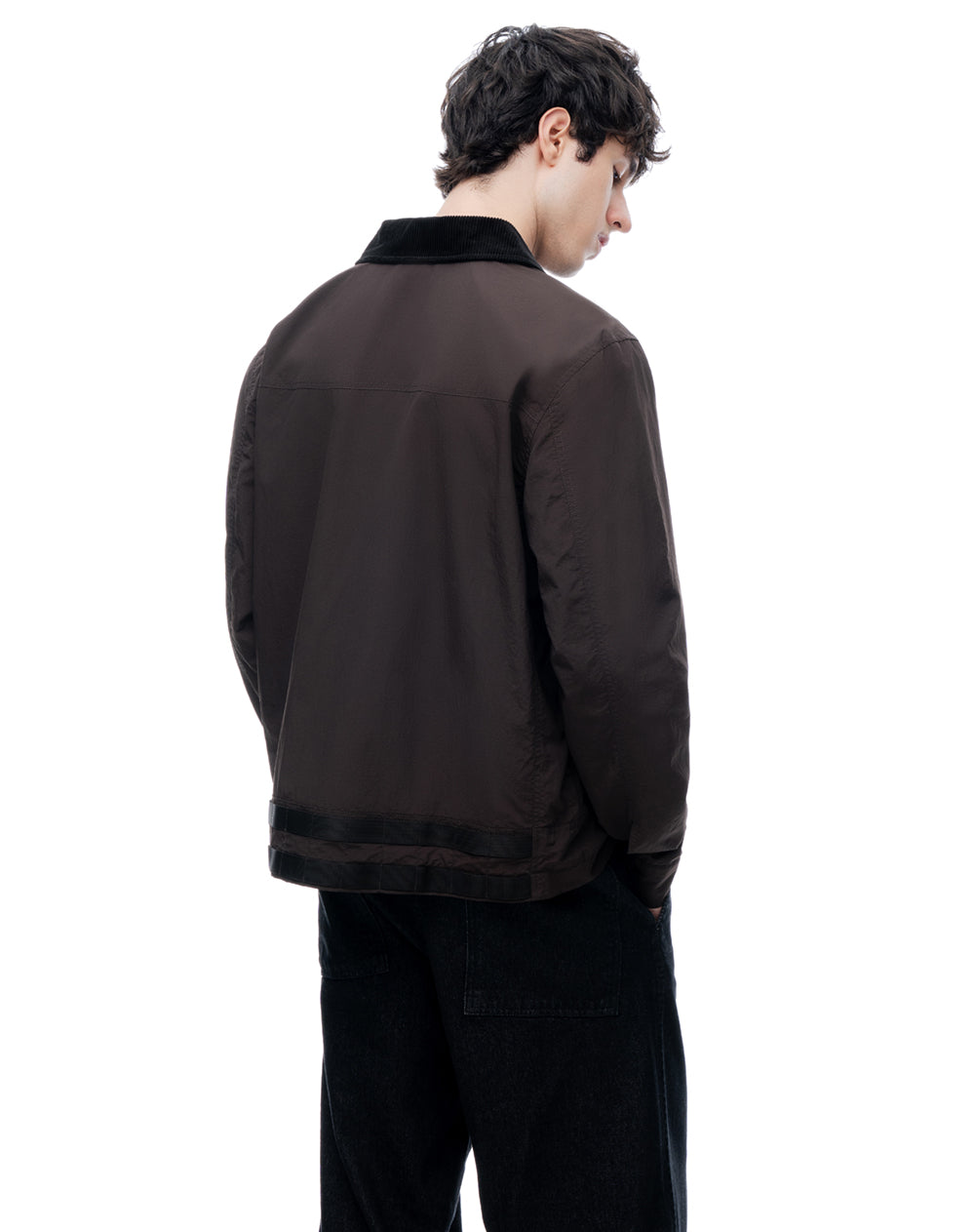 Chaqueta regular chocolate hombre