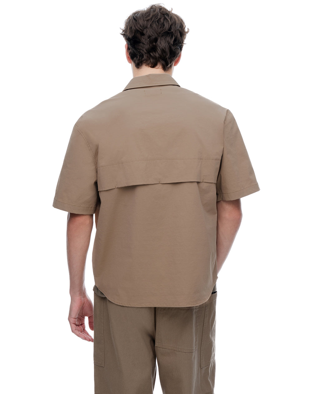 Camisa regular manga corta habana hombre