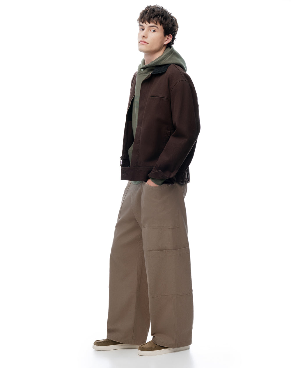 Pantalón loose habano hombre