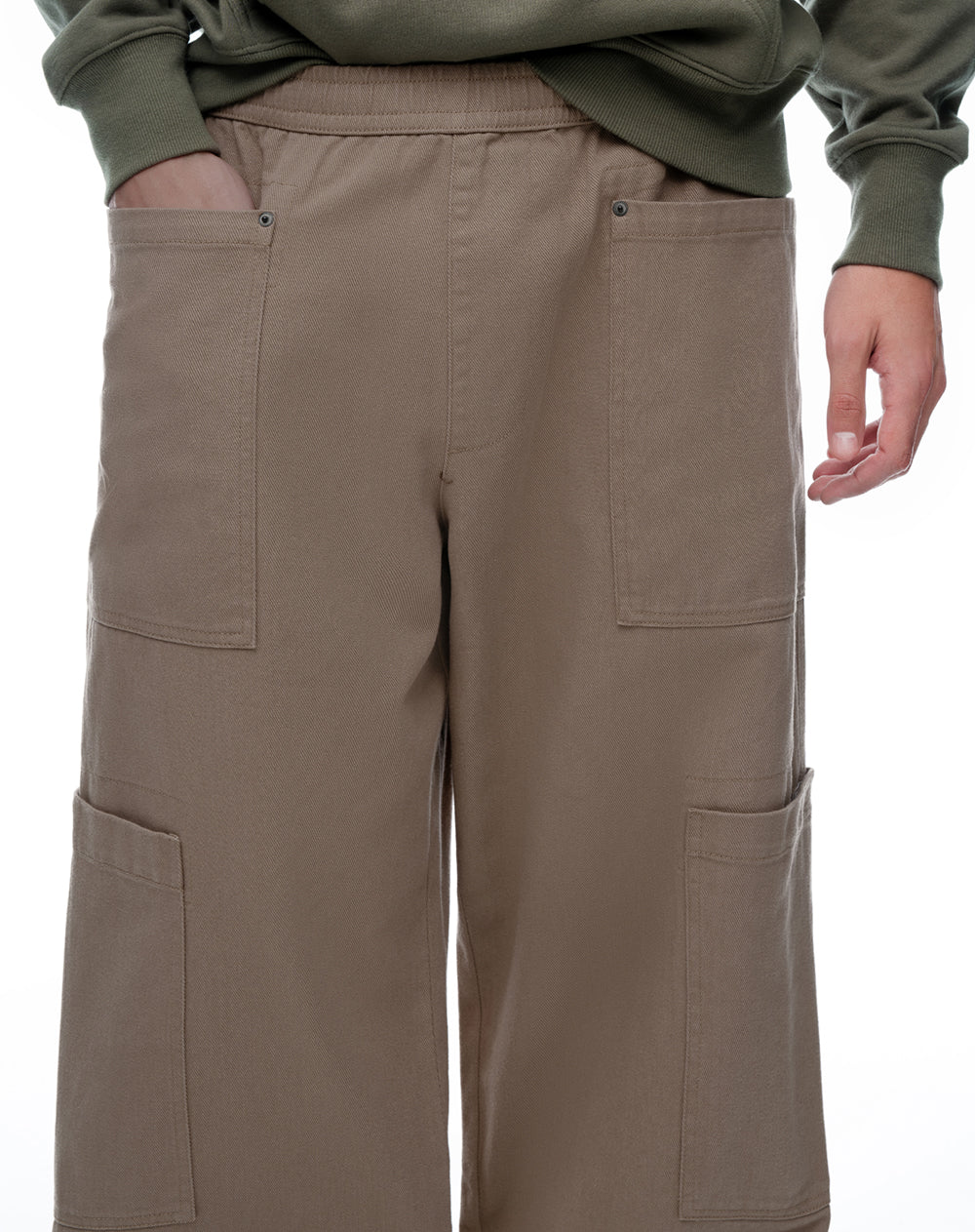 Pantalón loose habano hombre