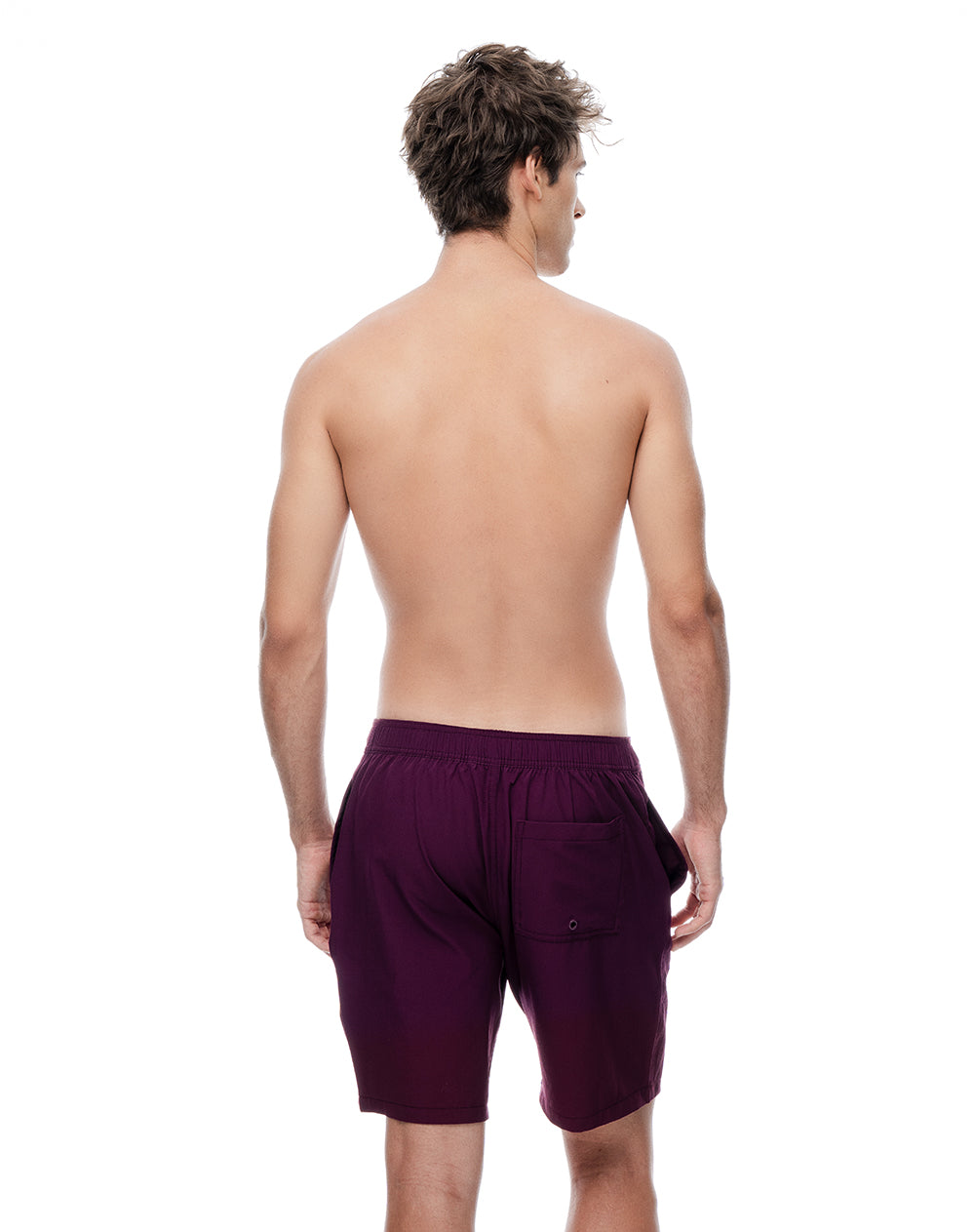 Pantaloneta vinotinto hombre