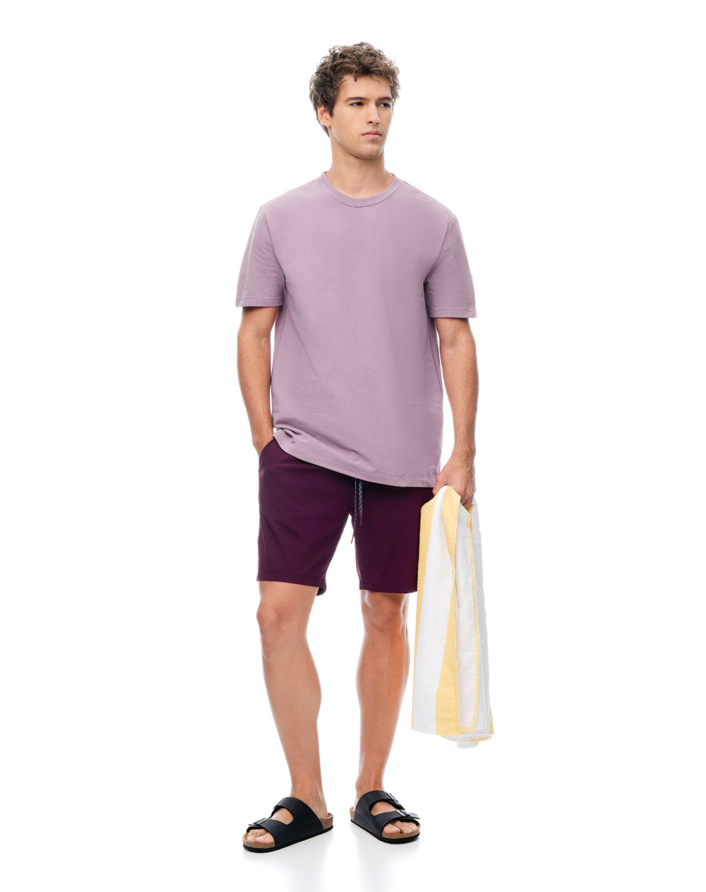 Pantaloneta vinotinto hombre
