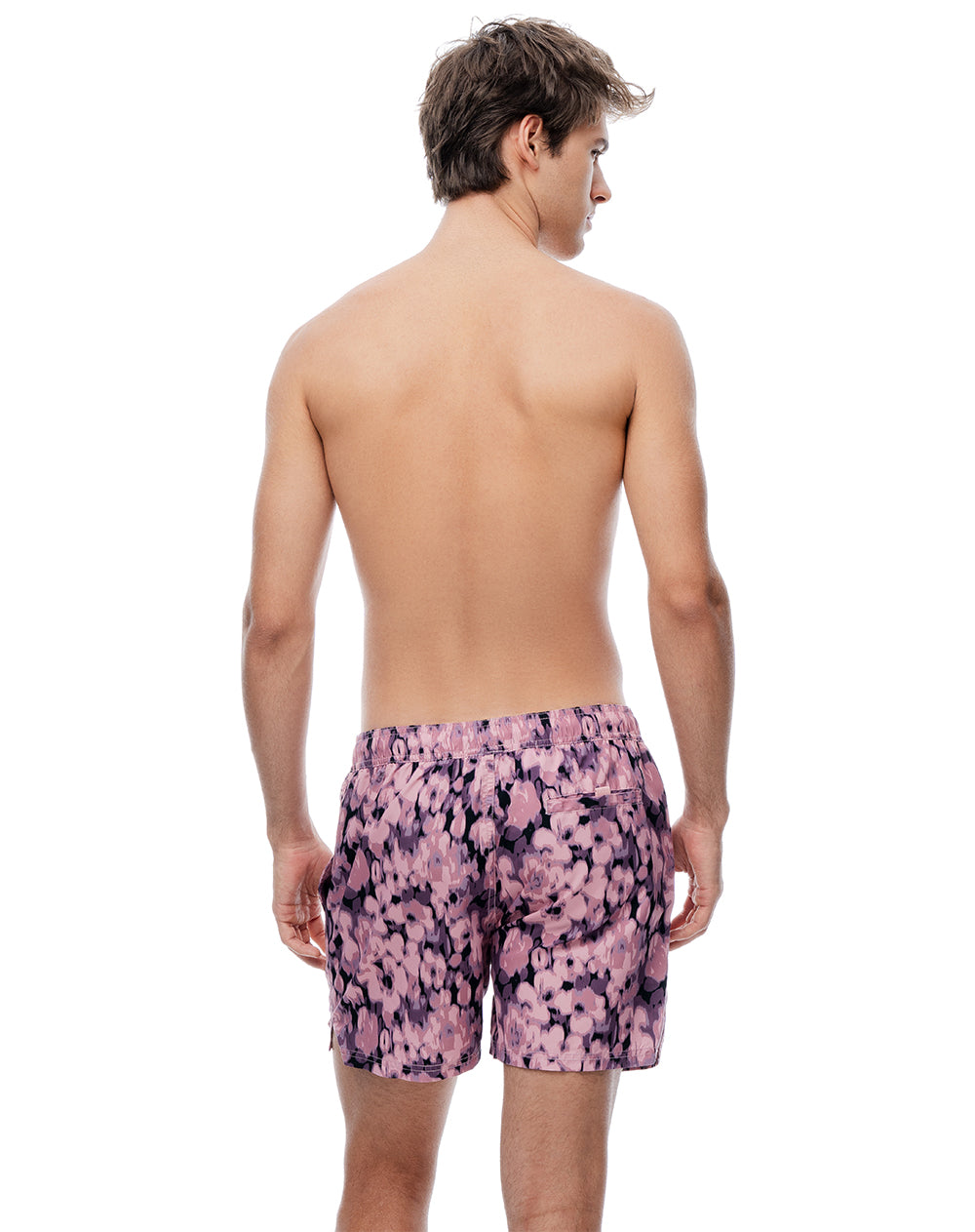 Pantaloneta rosado estampado hombre