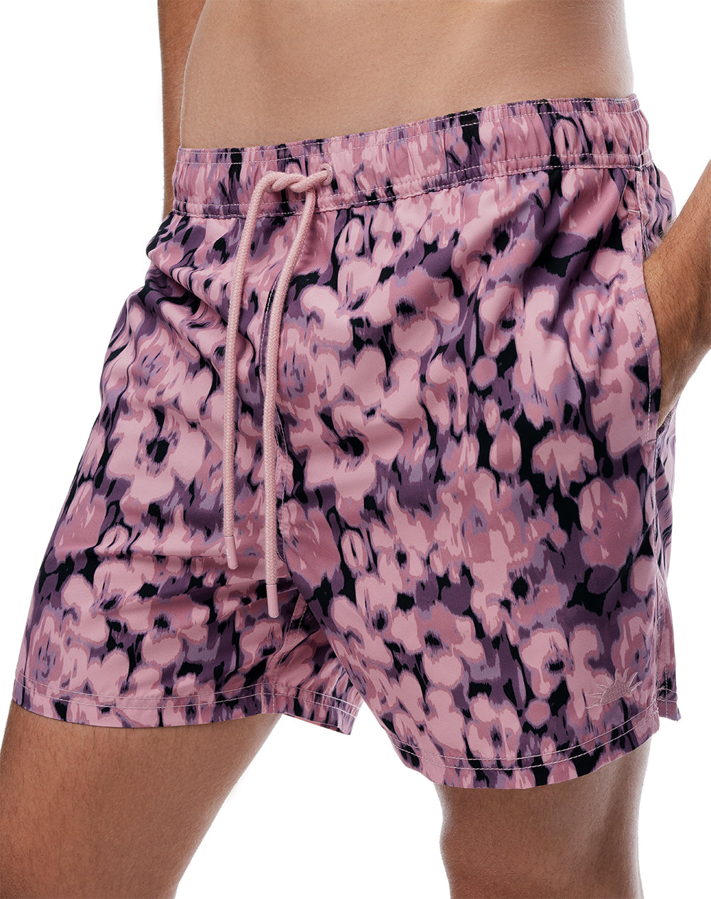 Pantaloneta rosado estampado hombre