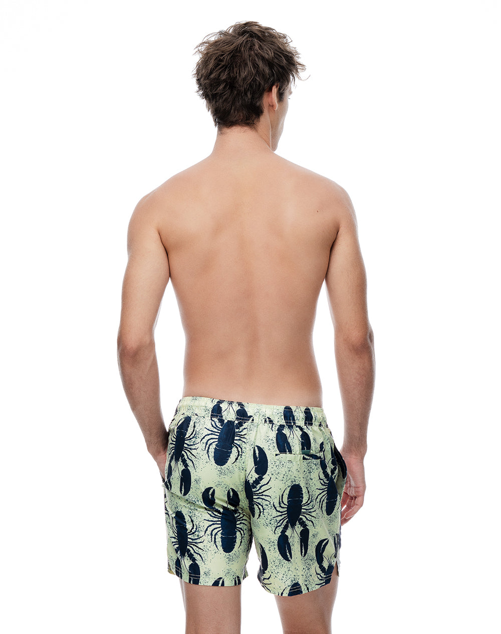 Pantaloneta verde estampado hombre
