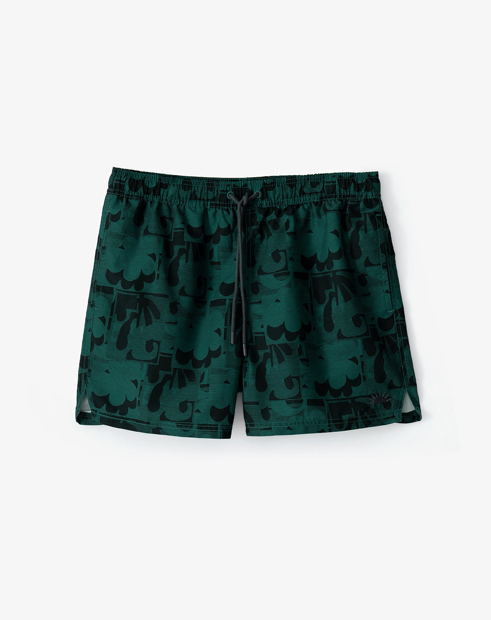 Pantaloneta verde estampado hombre