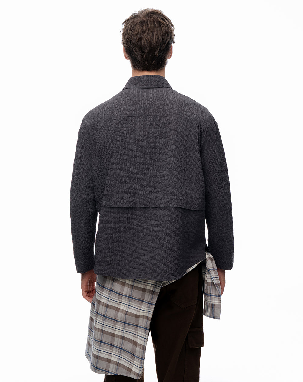 Camisa regular manga larga morada hombre