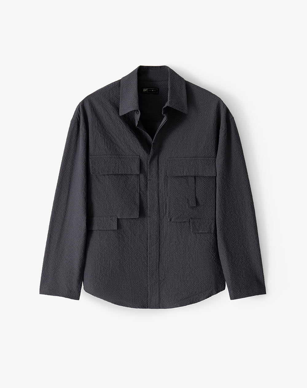 Camisa regular manga larga morada hombre
