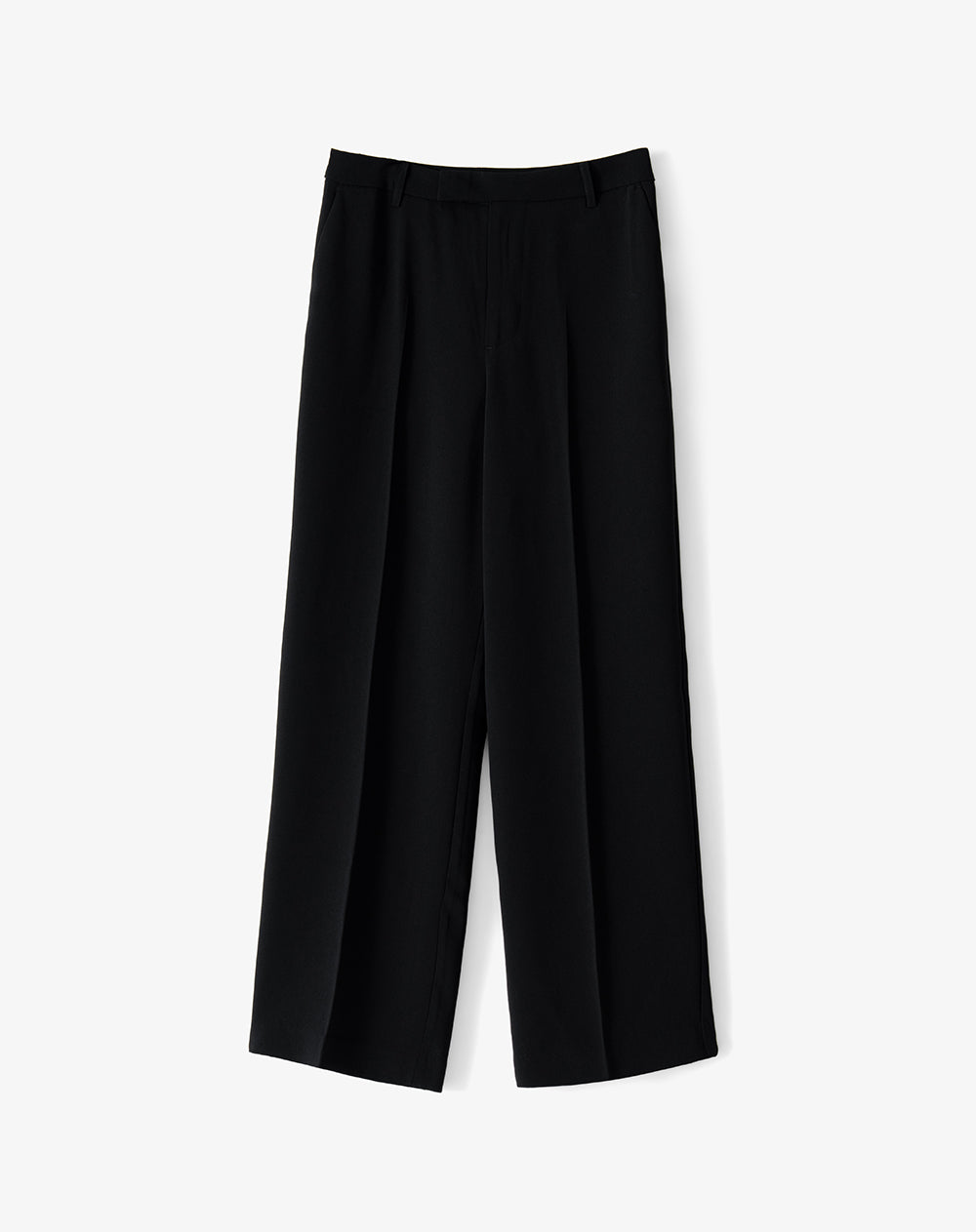 Pantalón regular tiro medio negro mujer
