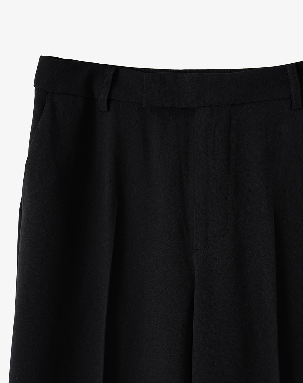 Pantalón regular tiro medio negro mujer