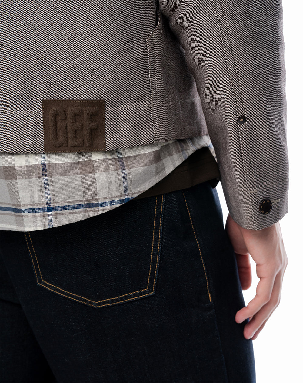 Chaqueta regular café hombre