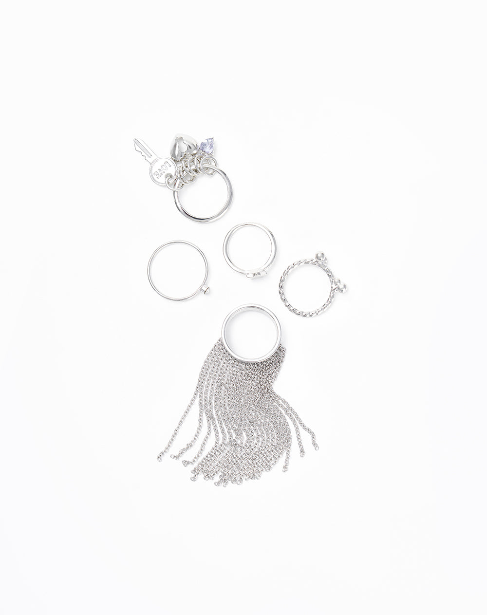 Anillo plateado mujer