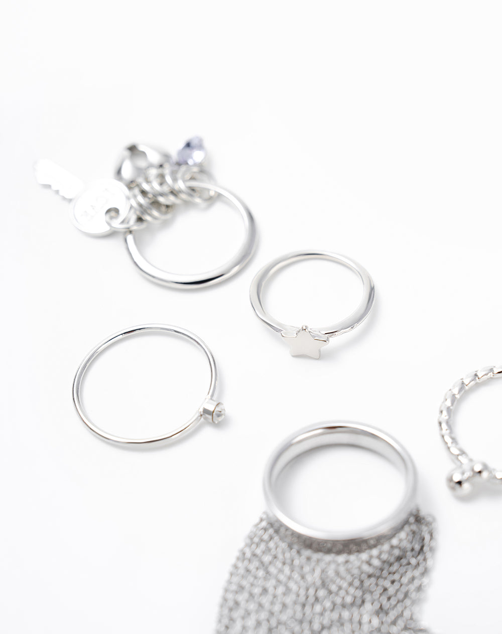 Anillo plateado mujer