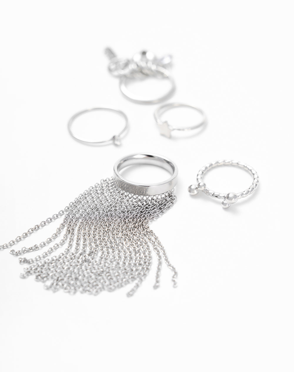 Anillo plateado mujer