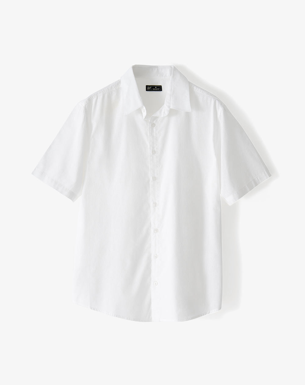 Camisa regular manga corta blanca hombre