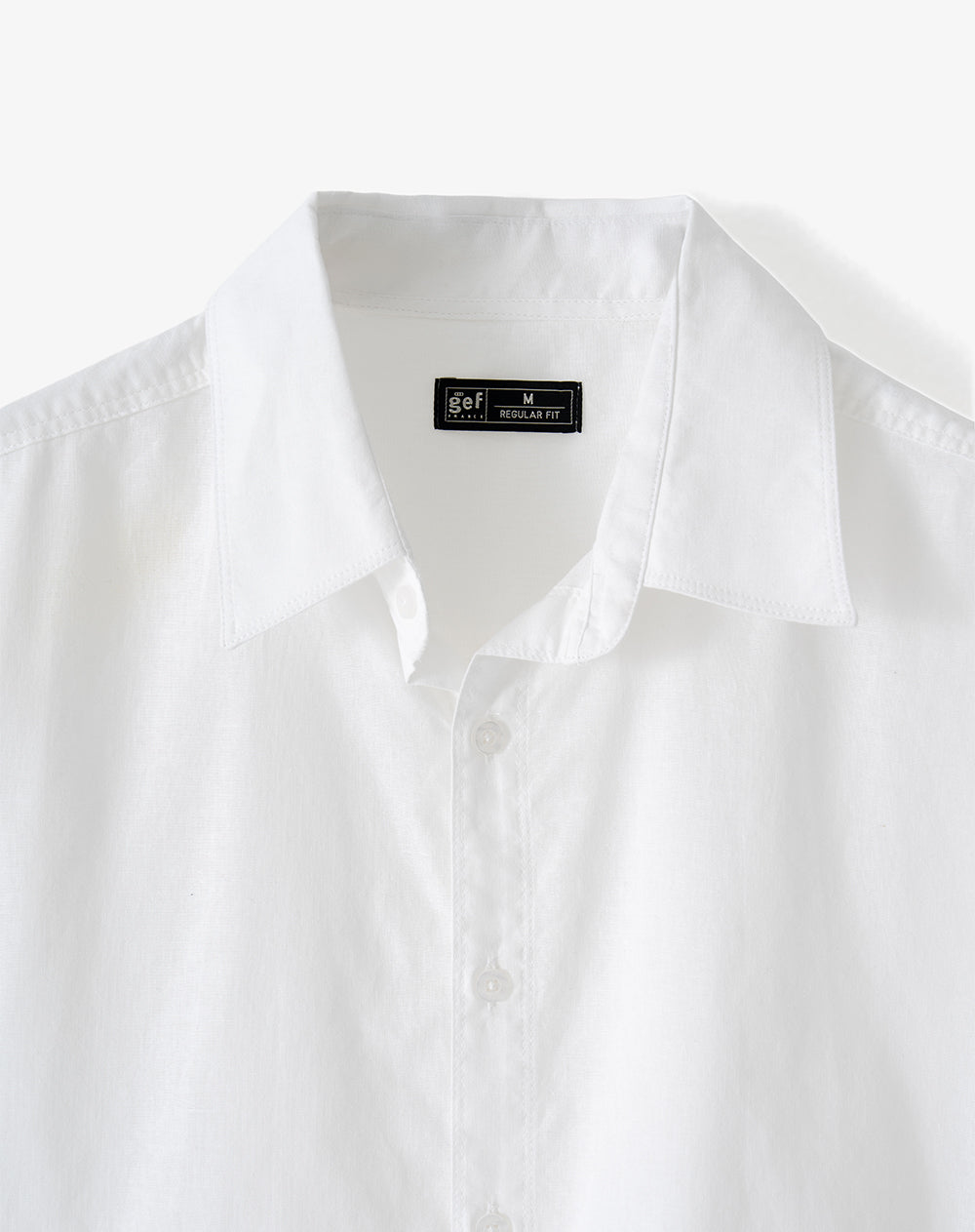Camisa regular manga corta blanca hombre