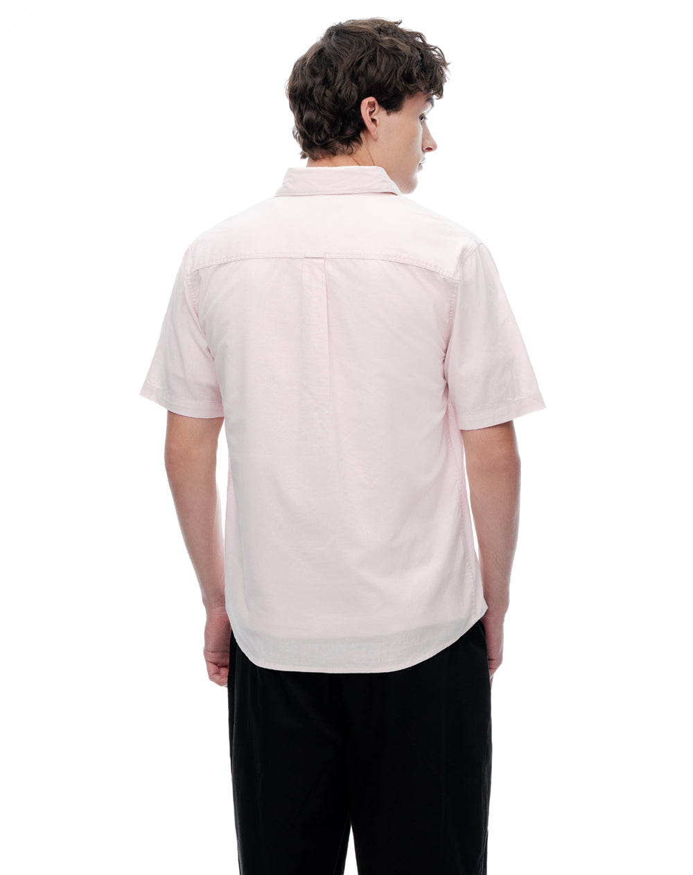 Camisa regular manga corta palo de rosa hombre