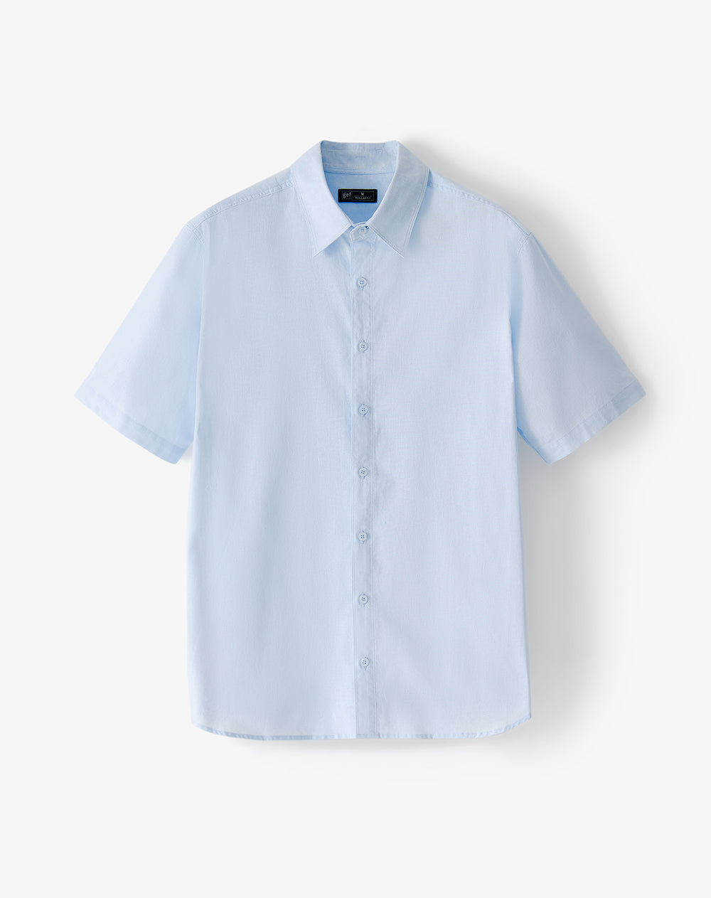 Camisa regular manga corta azul hombre