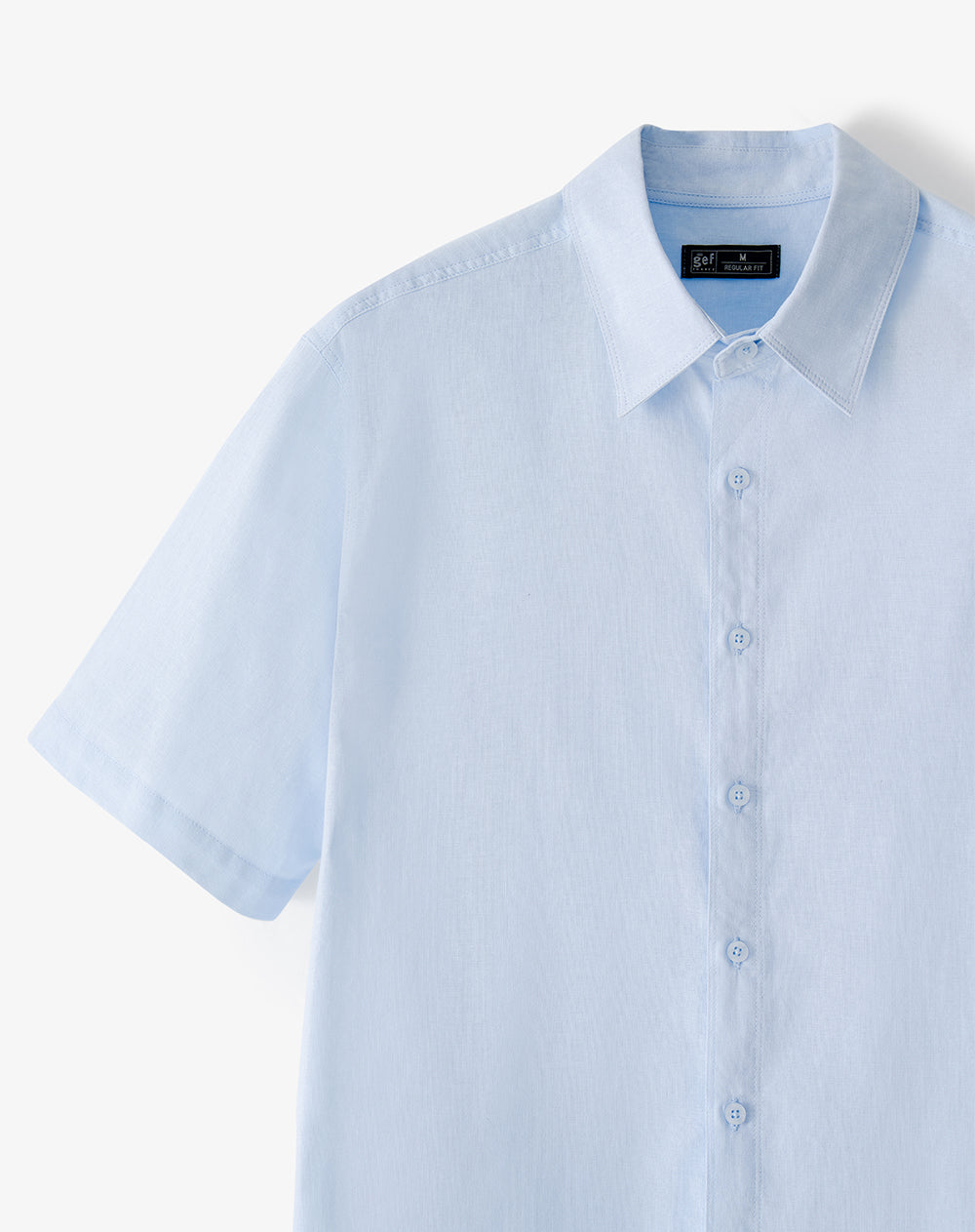 Camisa regular manga corta azul hombre