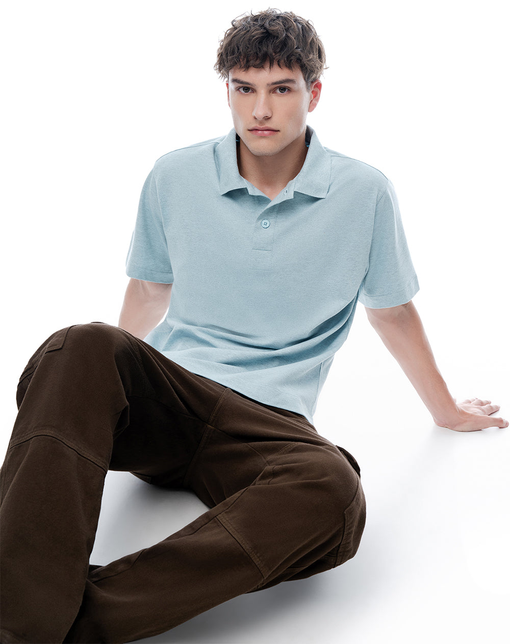 Polo regular azul ada hombre
