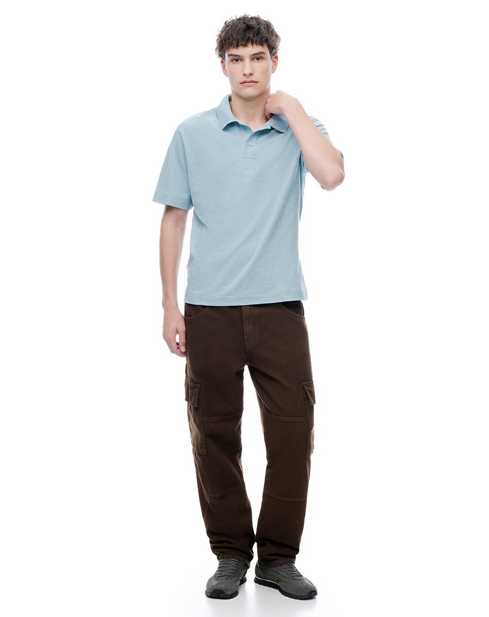 Polo regular azul ada hombre
