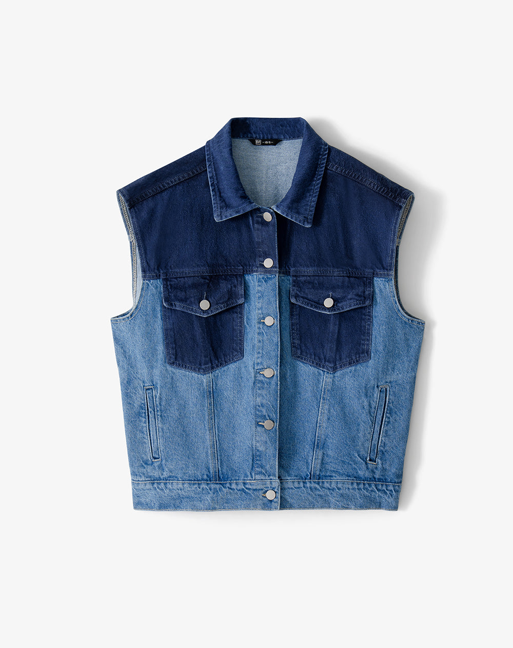 Chaleco oversized fit sin capucha indigo medio