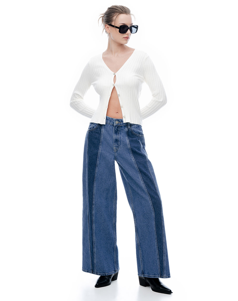 Jean relaxed fit tiro medio indigo