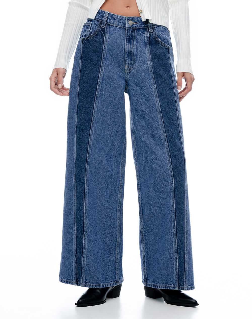Jean relaxed fit tiro medio indigo