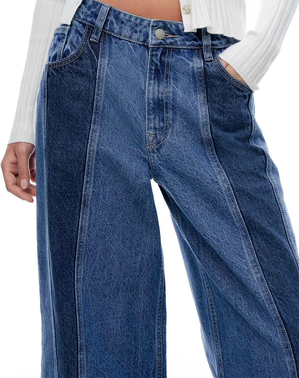 Jean relaxed fit tiro medio indigo
